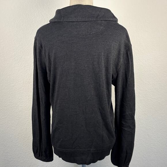 Converse One Star Women's Charcoal Grey Two Button Pullover Sweater Size XL - Picture 6 of 9